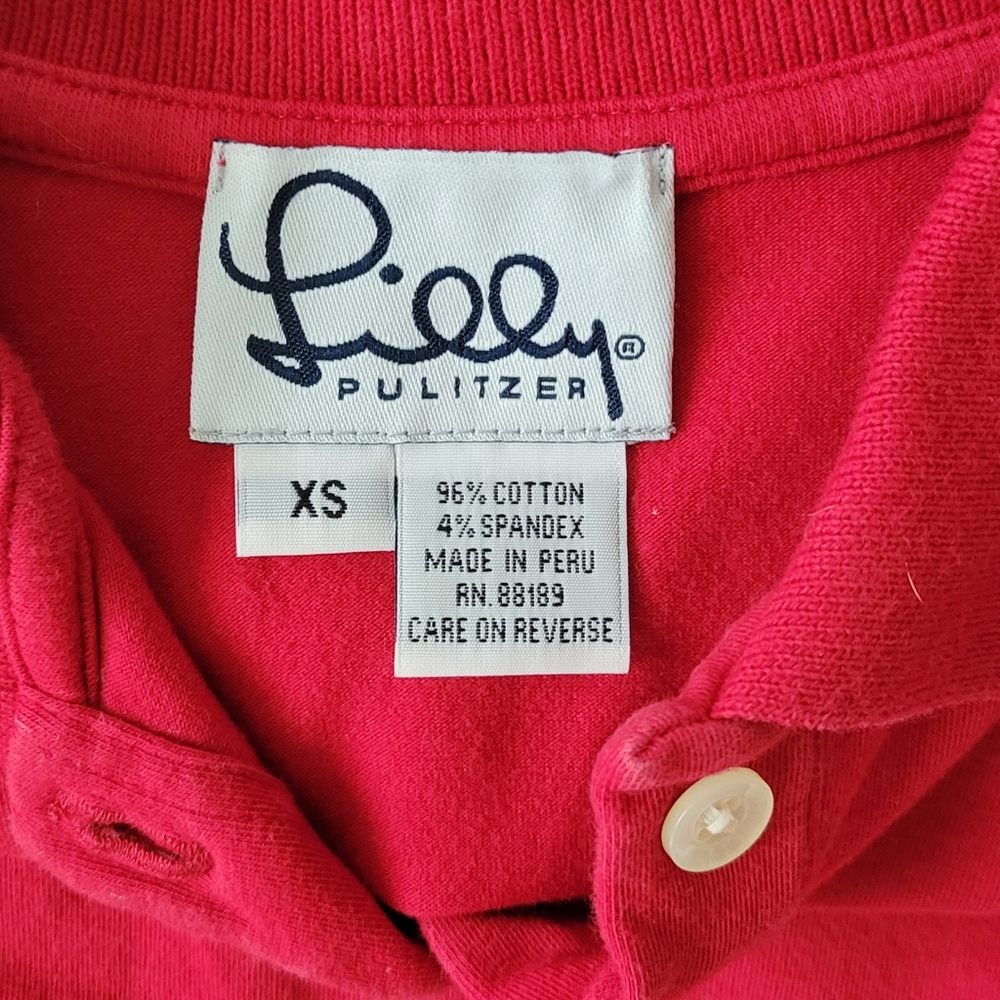 Lilly Pulitzer ss polo top sz xs - Picture 4 of 4